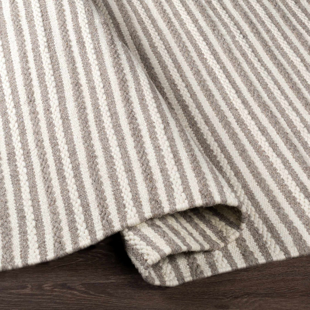 Garrattsville Contemporary Stripes Gray And Ivory Rug - The Rug Decor