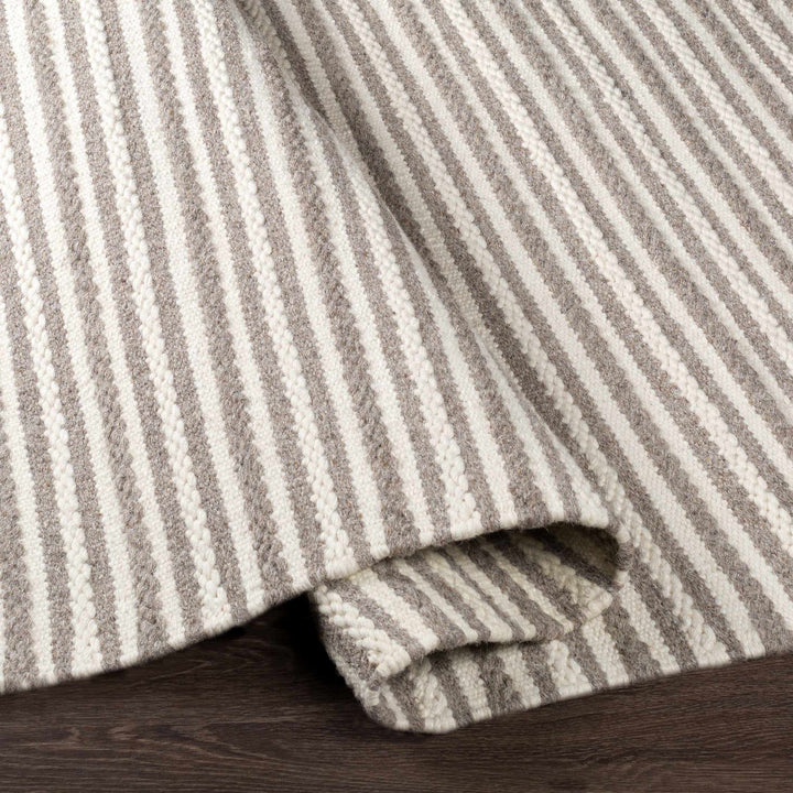 Garrattsville Contemporary Stripes Gray And Ivory Rug - The Rug Decor