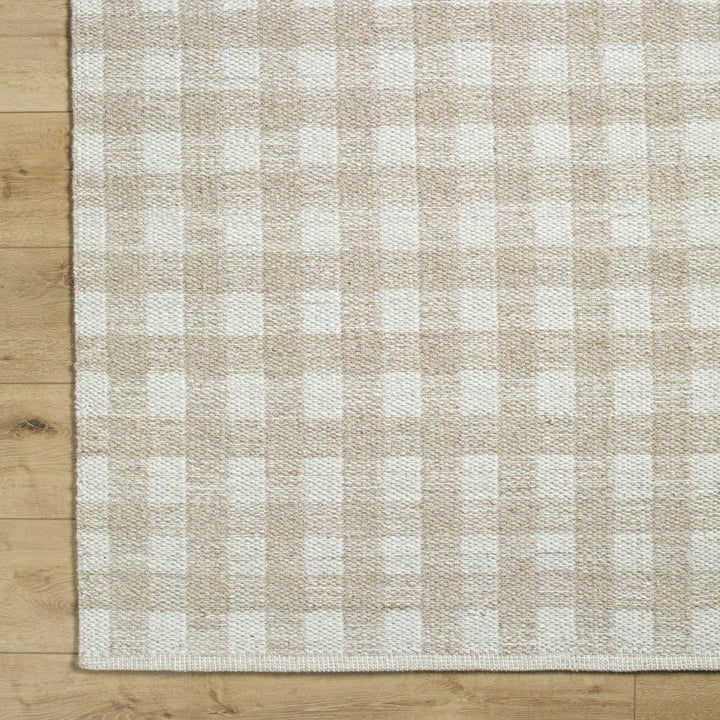 Garth Modern Geometrical Beige And White Wool Rug - The Rug Decor