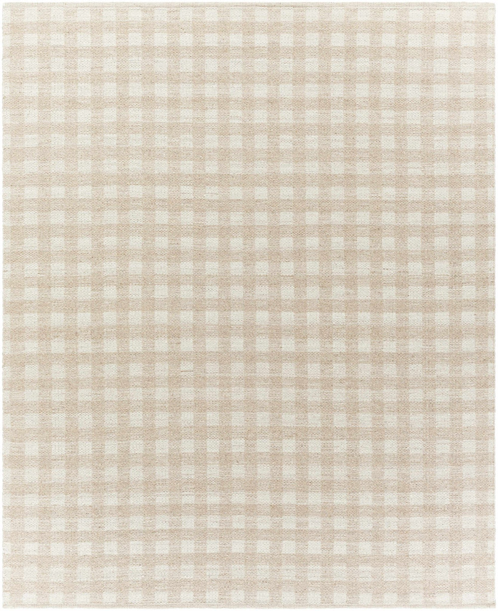 Garth Modern Geometrical Beige And White Wool Rug - The Rug Decor