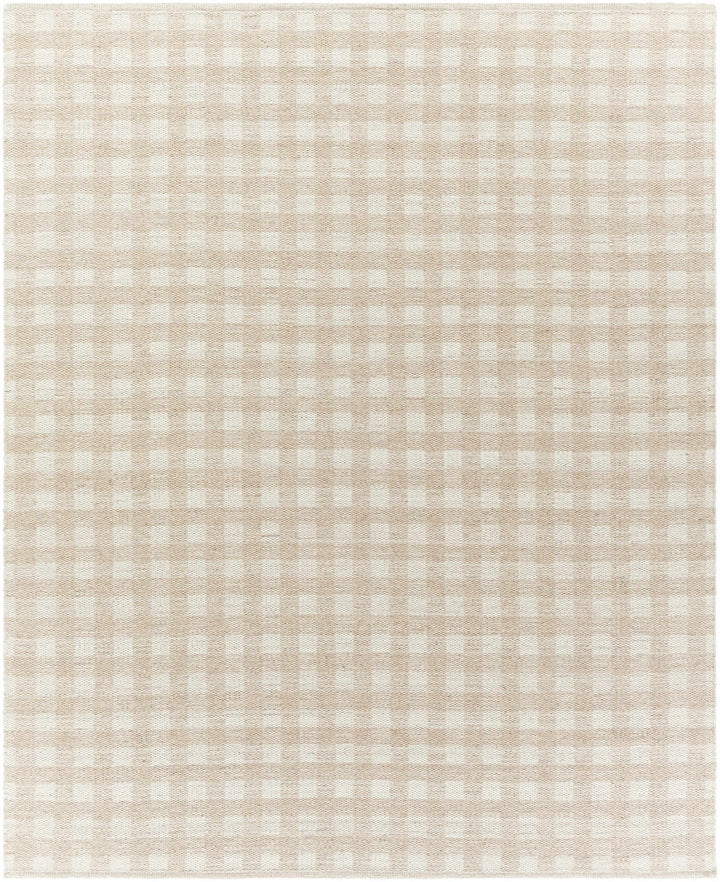 Garth Modern Geometrical Beige And White Wool Rug - The Rug Decor