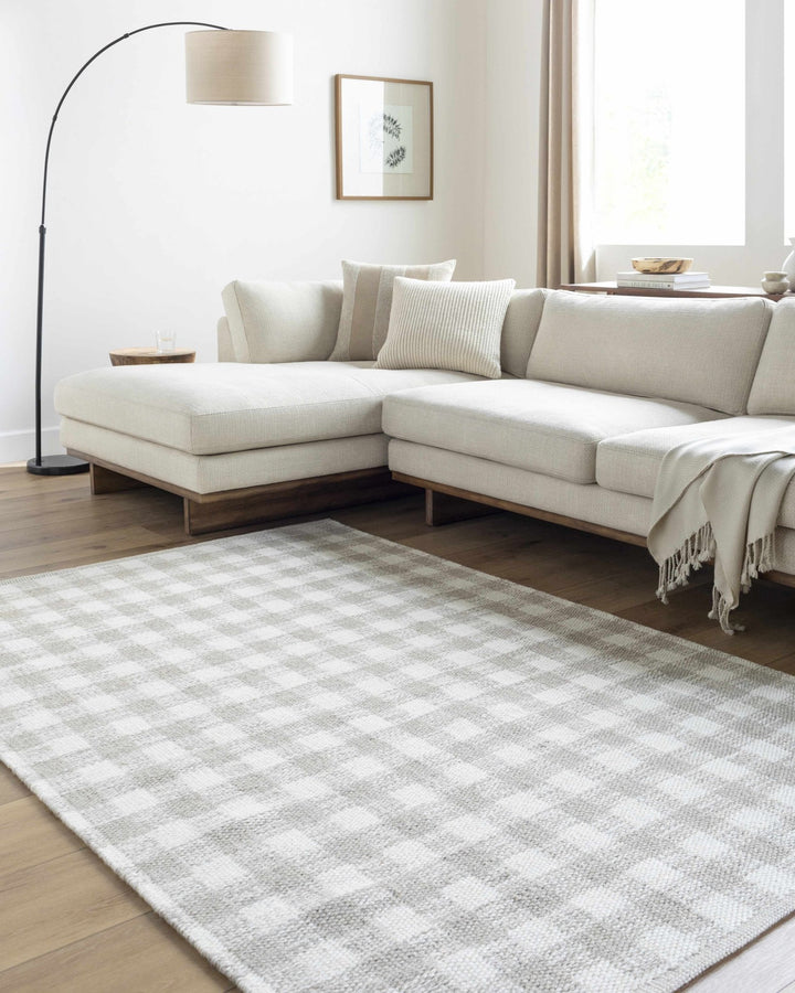 Garth Modern Geometrical Gray And Ivory Rug - The Rug Decor