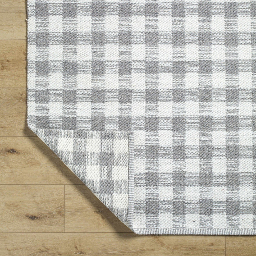 Garth Modern Geometrical Gray And Ivory Wool Rug - The Rug Decor