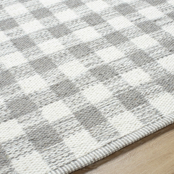 Garth Modern Geometrical Gray And Ivory Wool Rug - The Rug Decor