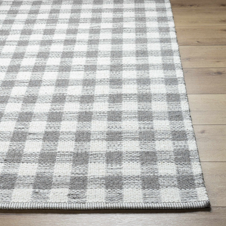 Garth Modern Geometrical Gray And Ivory Wool Rug - The Rug Decor