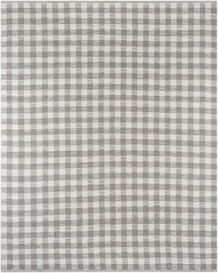 Garth Modern Geometrical Gray And Ivory Wool Rug - The Rug Decor
