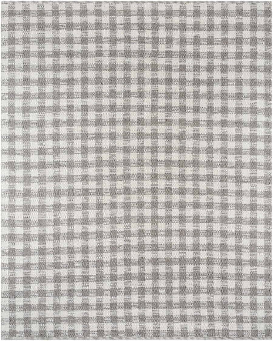 Garth Modern Geometrical Gray And Ivory Wool Rug - The Rug Decor