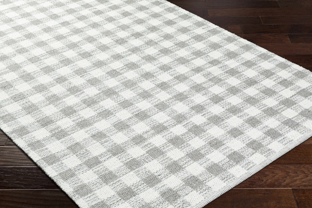 Garth Modern Geometrical Gray And Ivory Wool Rug - The Rug Decor