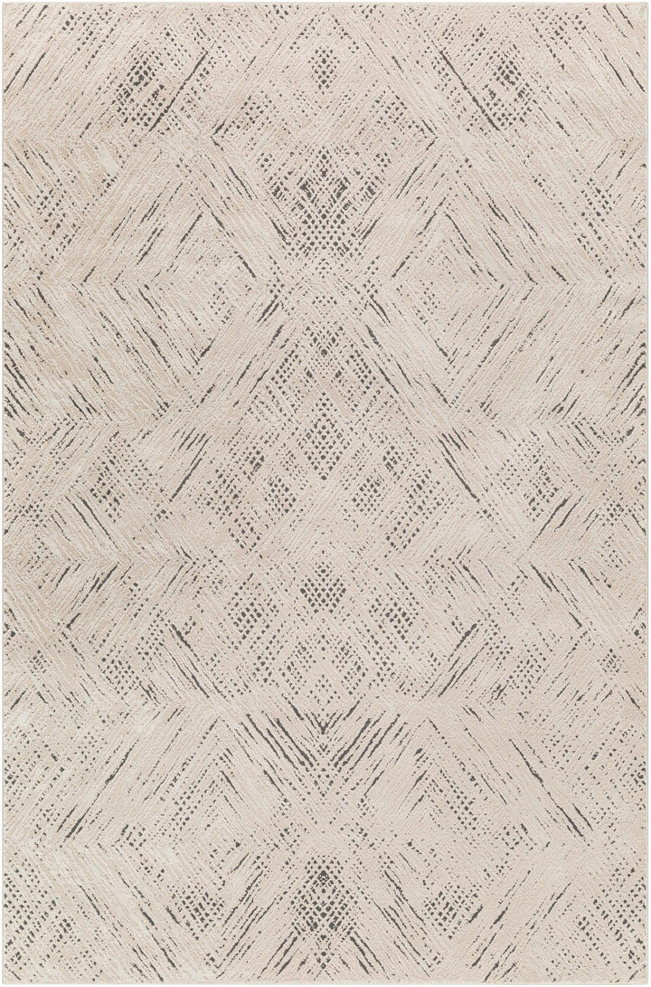 Garza Modern Style Beige And Charcoal Washable Rug - The Rug Decor