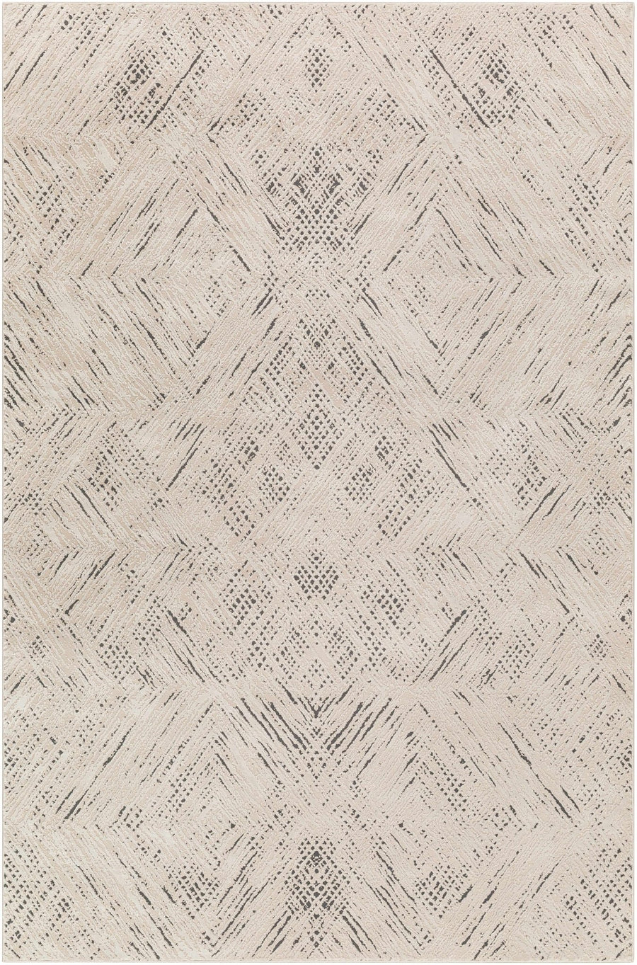 Garza Modern Style Beige And Charcoal Washable Rug - The Rug Decor