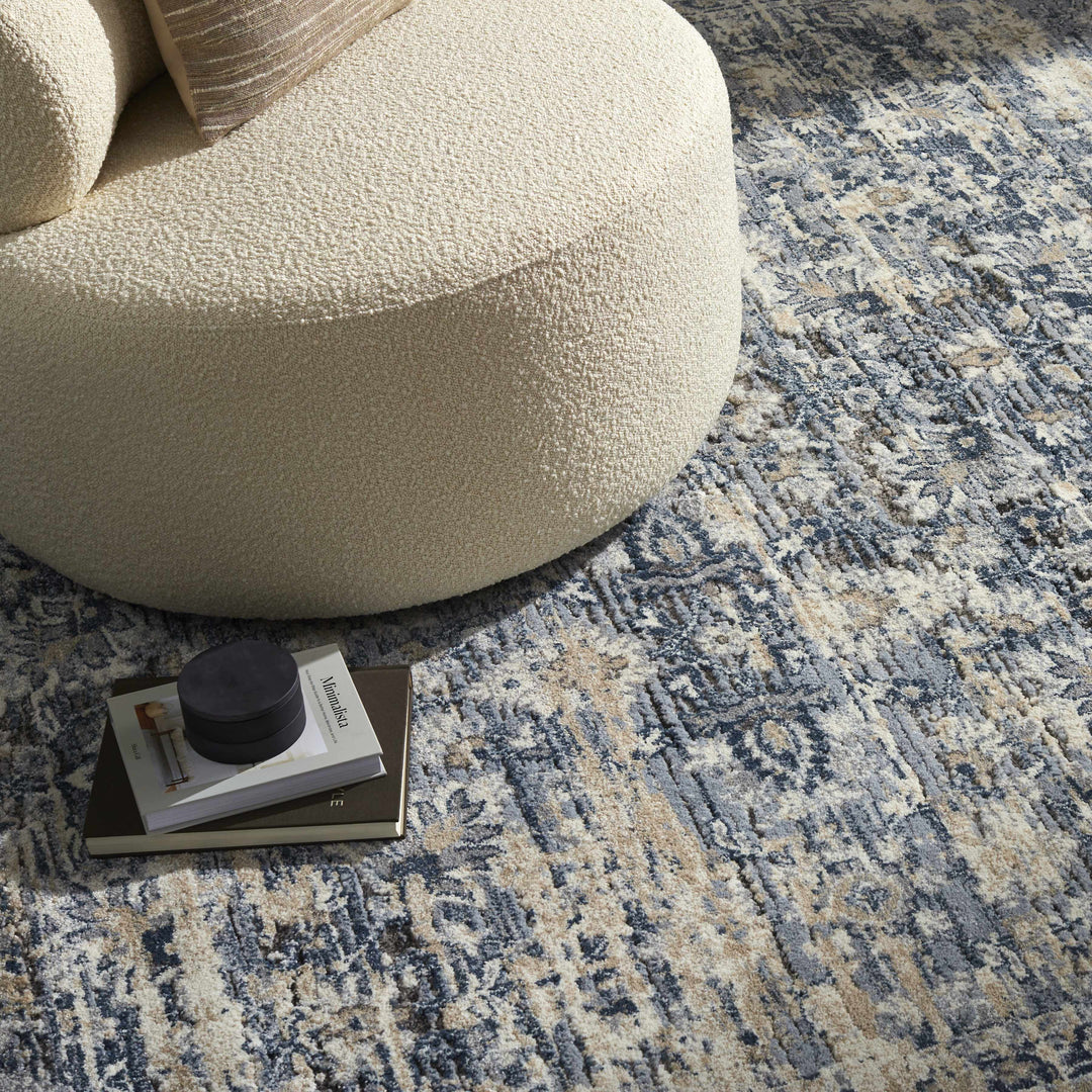 Gatineau Traditional Style Blue And Ivory Area Rug