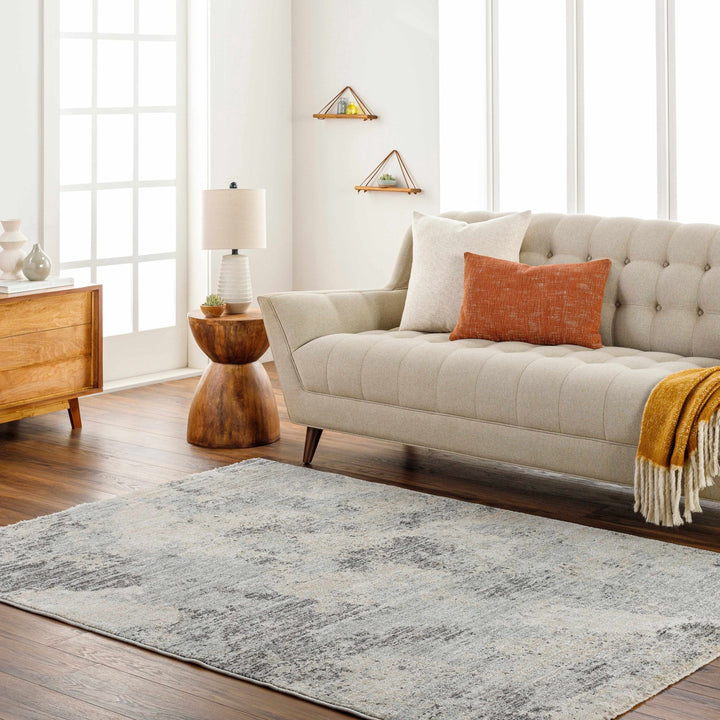 Gatik Contemporary Abstract Beige And Gray Area Rug - The Rug Decor
