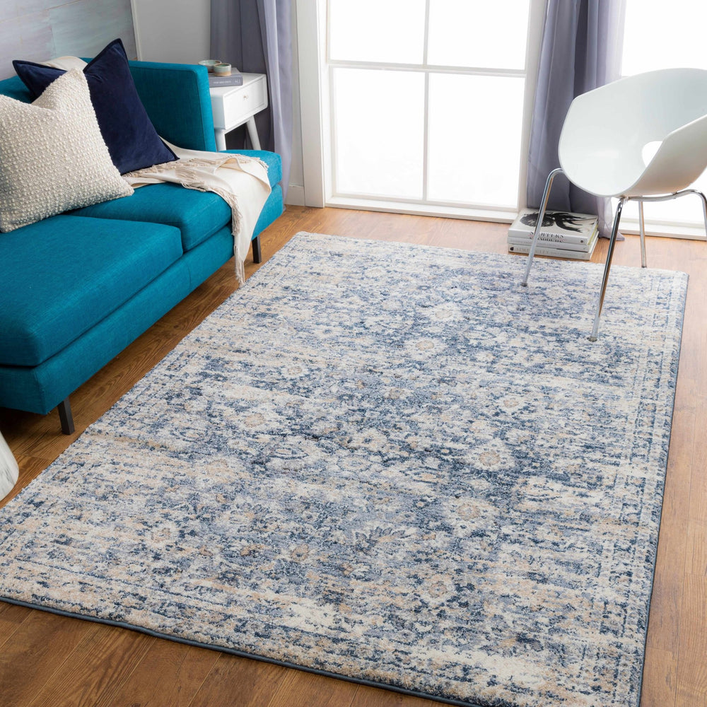 Gatineau Traditional Style Blue And Ivory Area Rug - The Rug Decor
