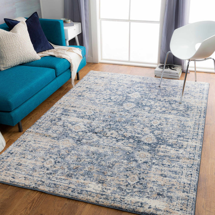 Gatineau Traditional Style Blue And Ivory Area Rug - The Rug Decor