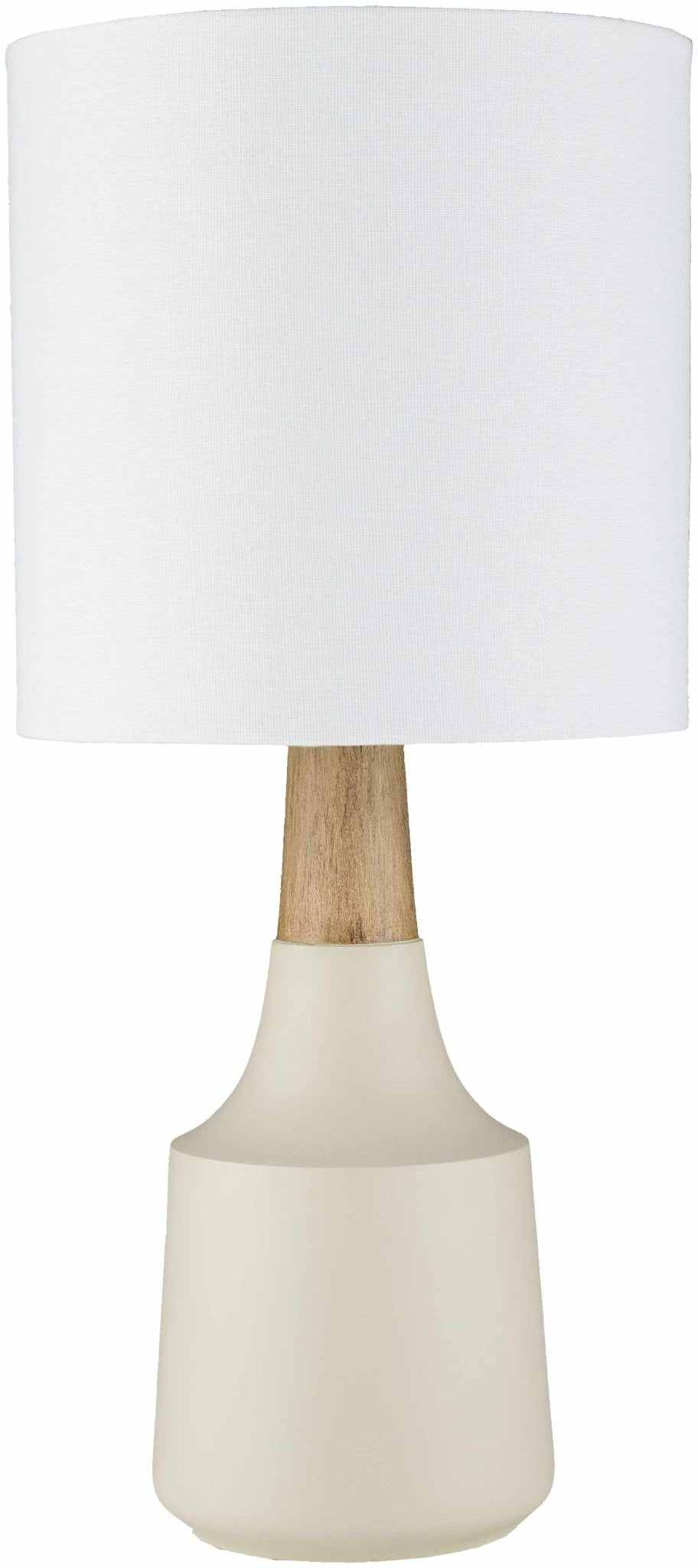 Gattaran Modern Ivory and White Cylindrical Table Lamp - The Rug Decor