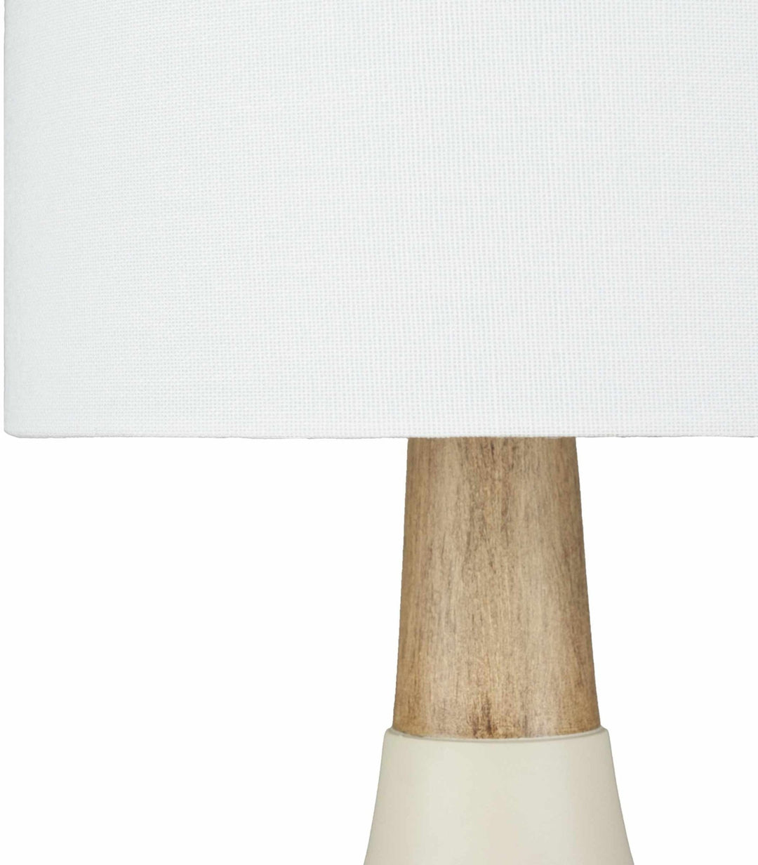 Gattaran Modern Ivory and White Cylindrical Table Lamp - The Rug Decor
