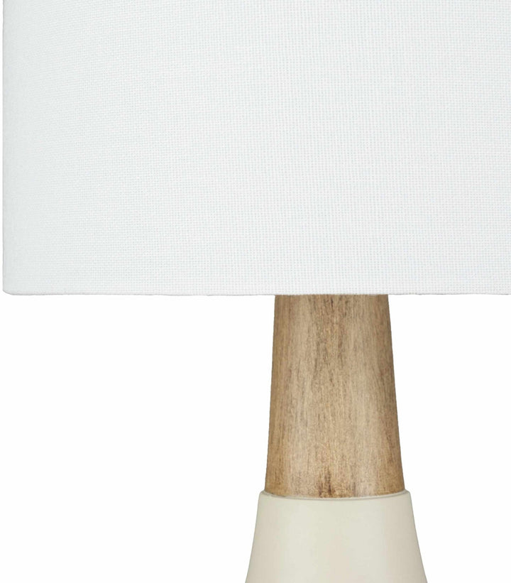 Gattaran Modern Ivory and White Cylindrical Table Lamp - The Rug Decor