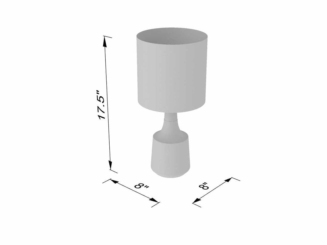 Gattaran Modern Ivory and White Cylindrical Table Lamp - The Rug Decor