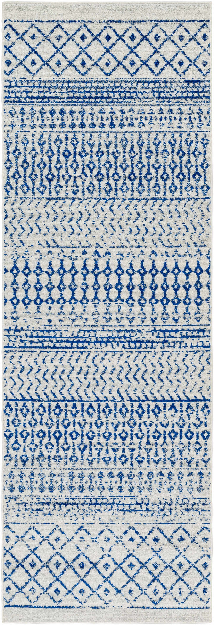 Gaura Geometrical Design Navy And Ivory Area Rug