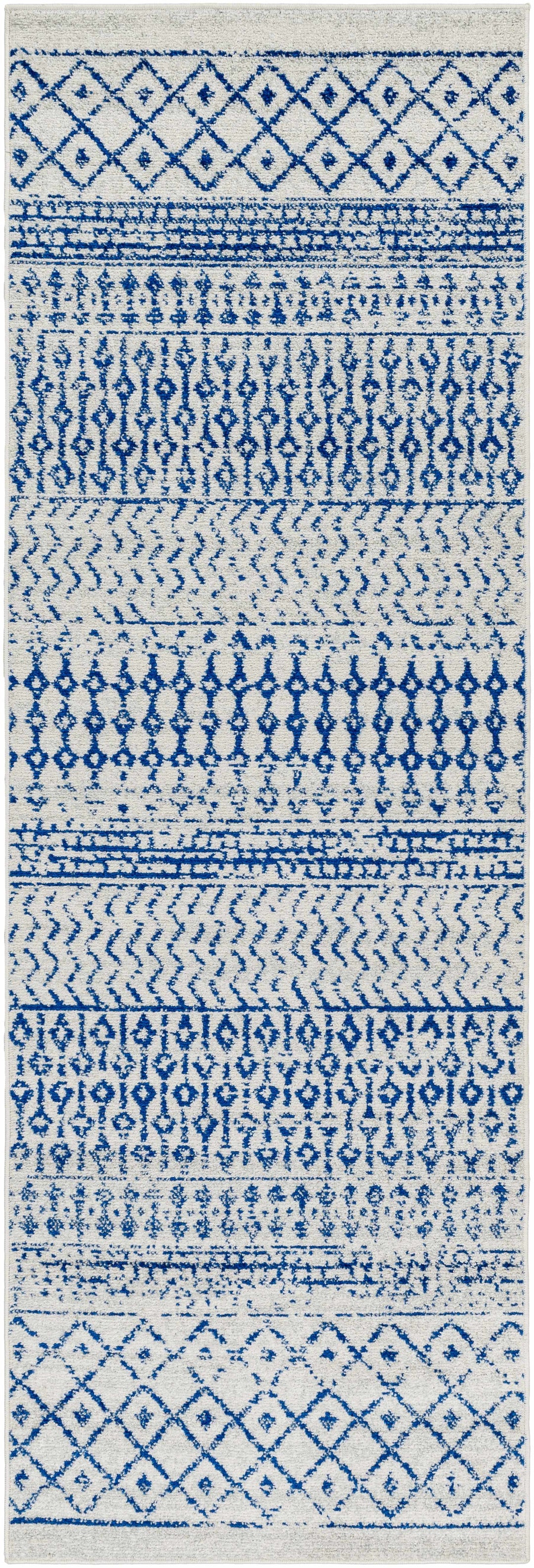 Gaura Geometrical Design Navy And Ivory Area Rug