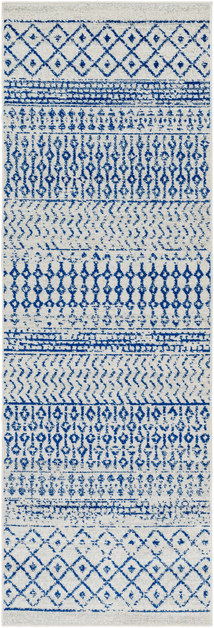 Gaura Geometrical Design Navy And Ivory Area Rug