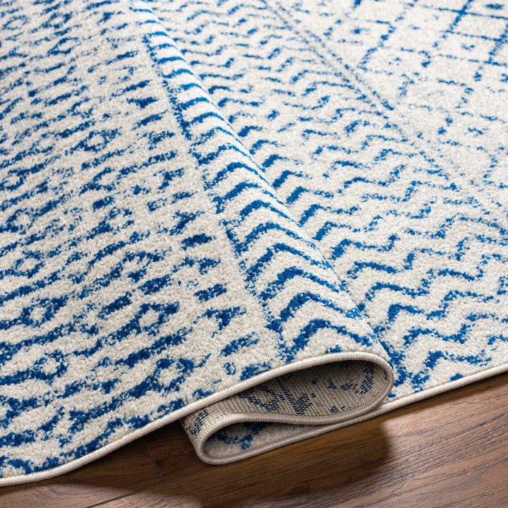 Gaura Geometrical Design Navy And Ivory Area Rug