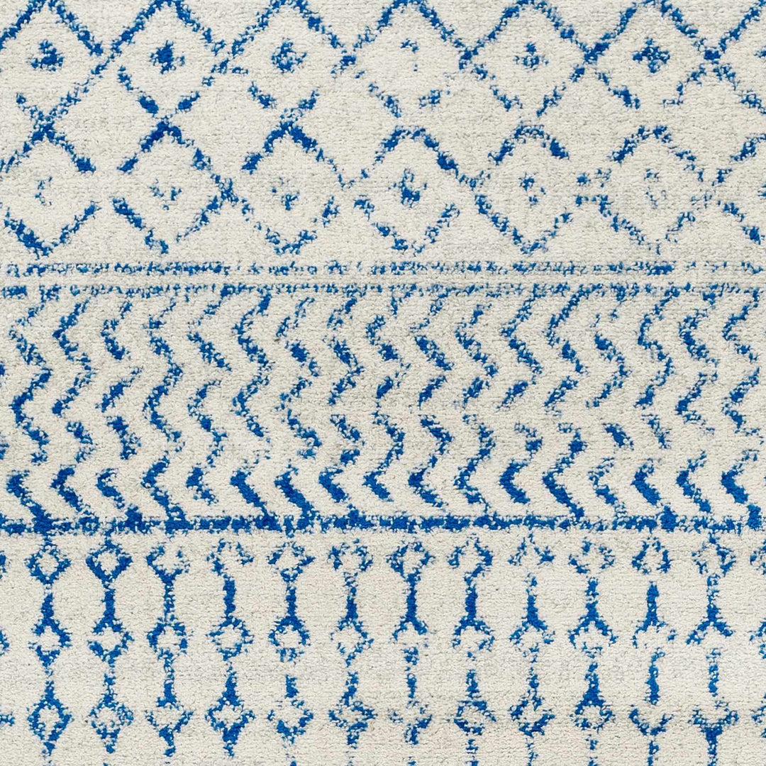 Gaura Geometrical Design Navy And Ivory Area Rug