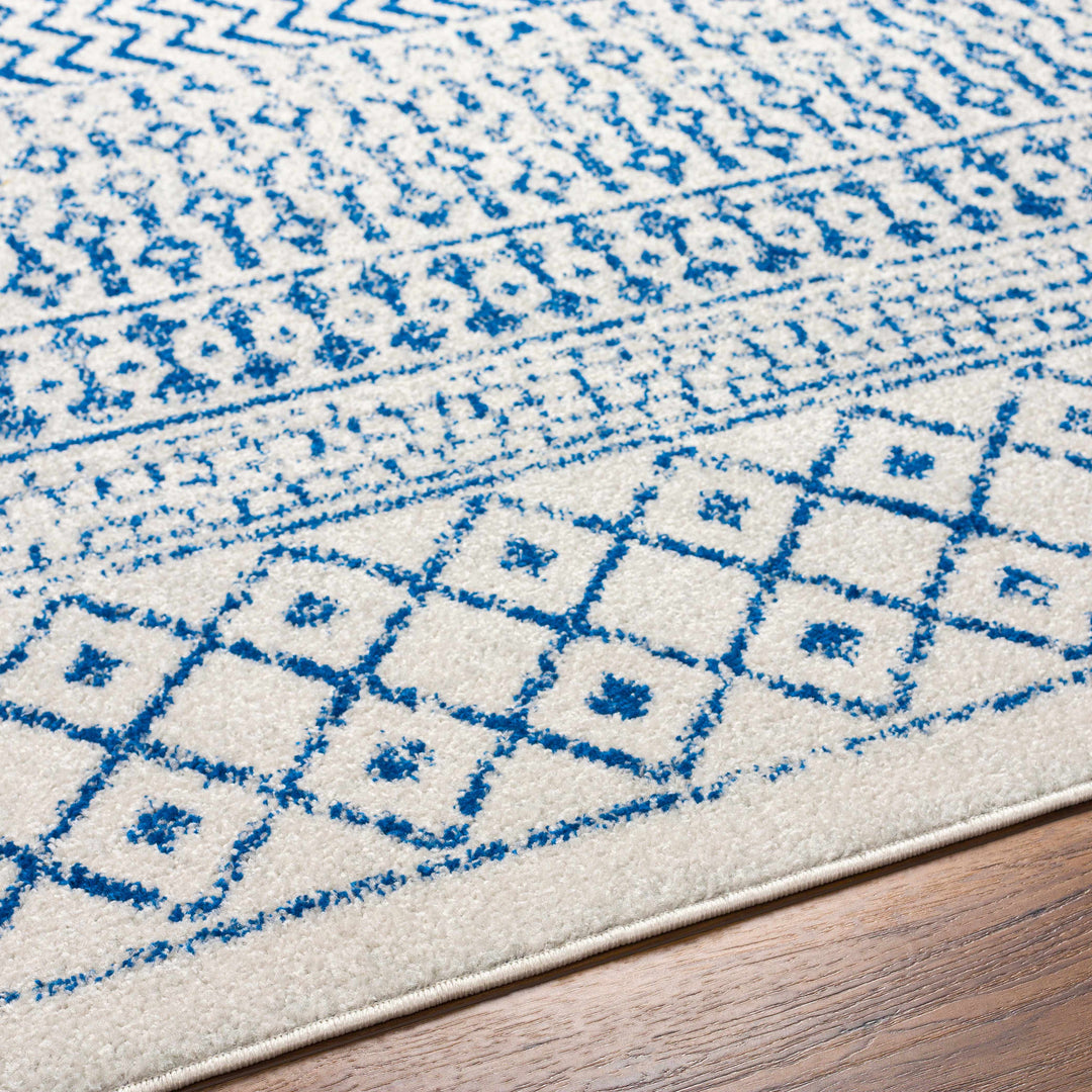 Gaura Geometrical Design Navy And Ivory Area Rug