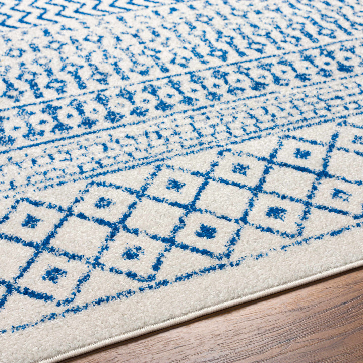 Gaura Geometrical Design Navy And Ivory Area Rug