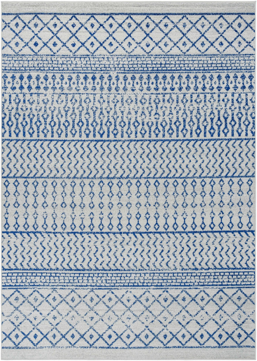 Gaura Geometrical Design Navy And Ivory Area Rug - The Rug Decor