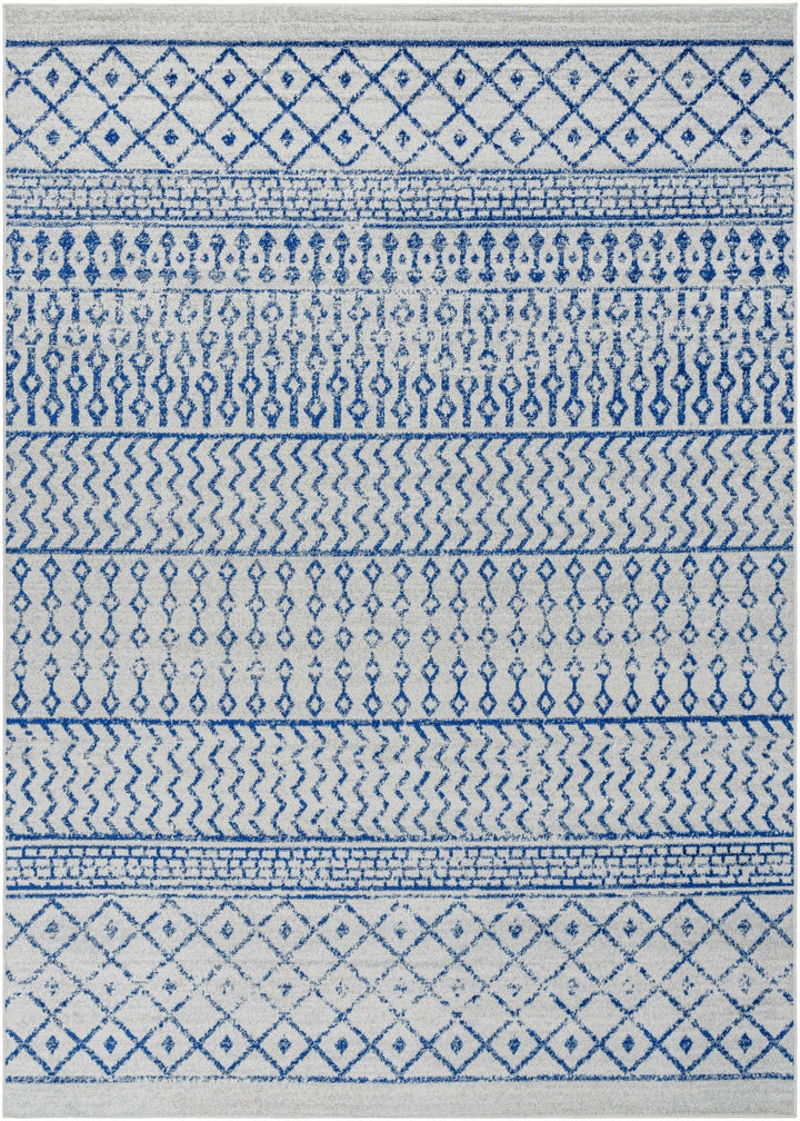 Gaura Geometrical Design Navy And Ivory Area Rug - The Rug Decor