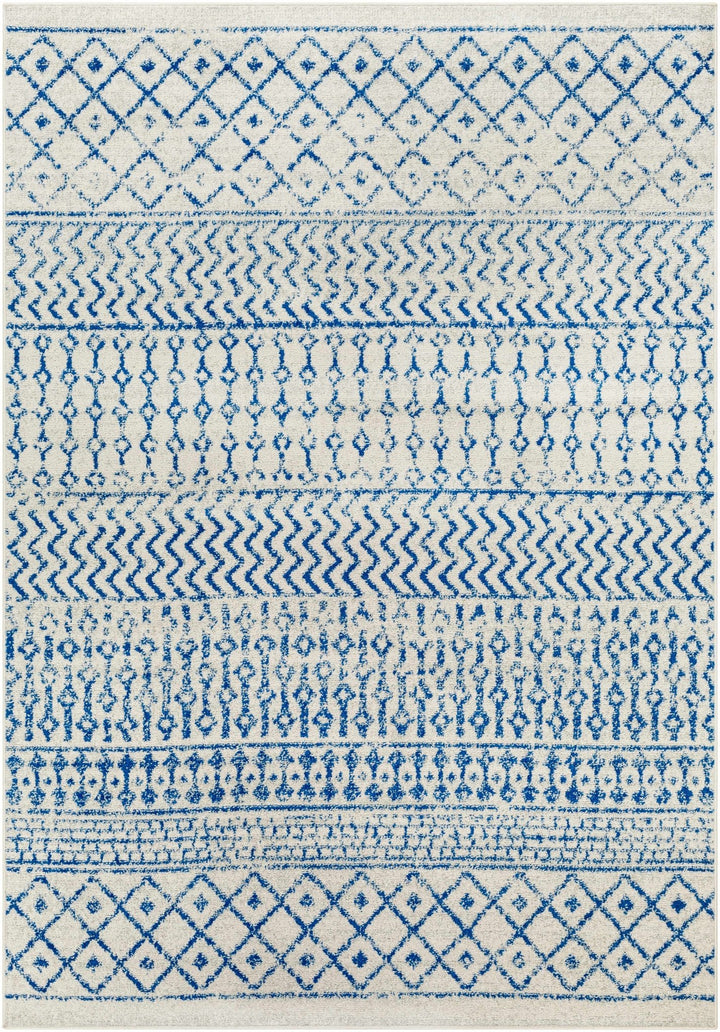 Gaura Geometrical Design Navy And Ivory Area Rug - The Rug Decor