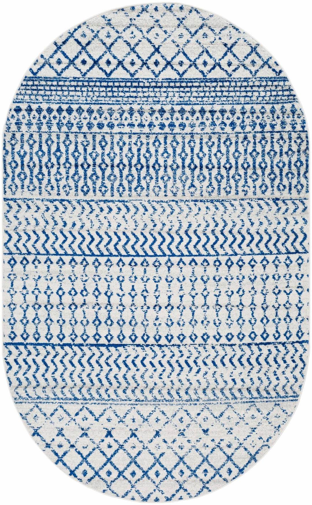 Gaura Geometrical Design Navy And Ivory Area Rug - The Rug Decor