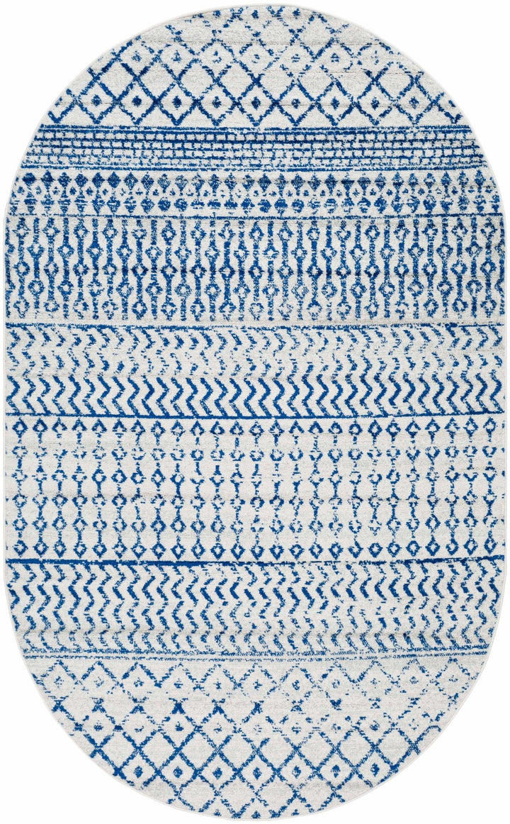 Gaura Geometrical Design Navy And Ivory Area Rug - The Rug Decor