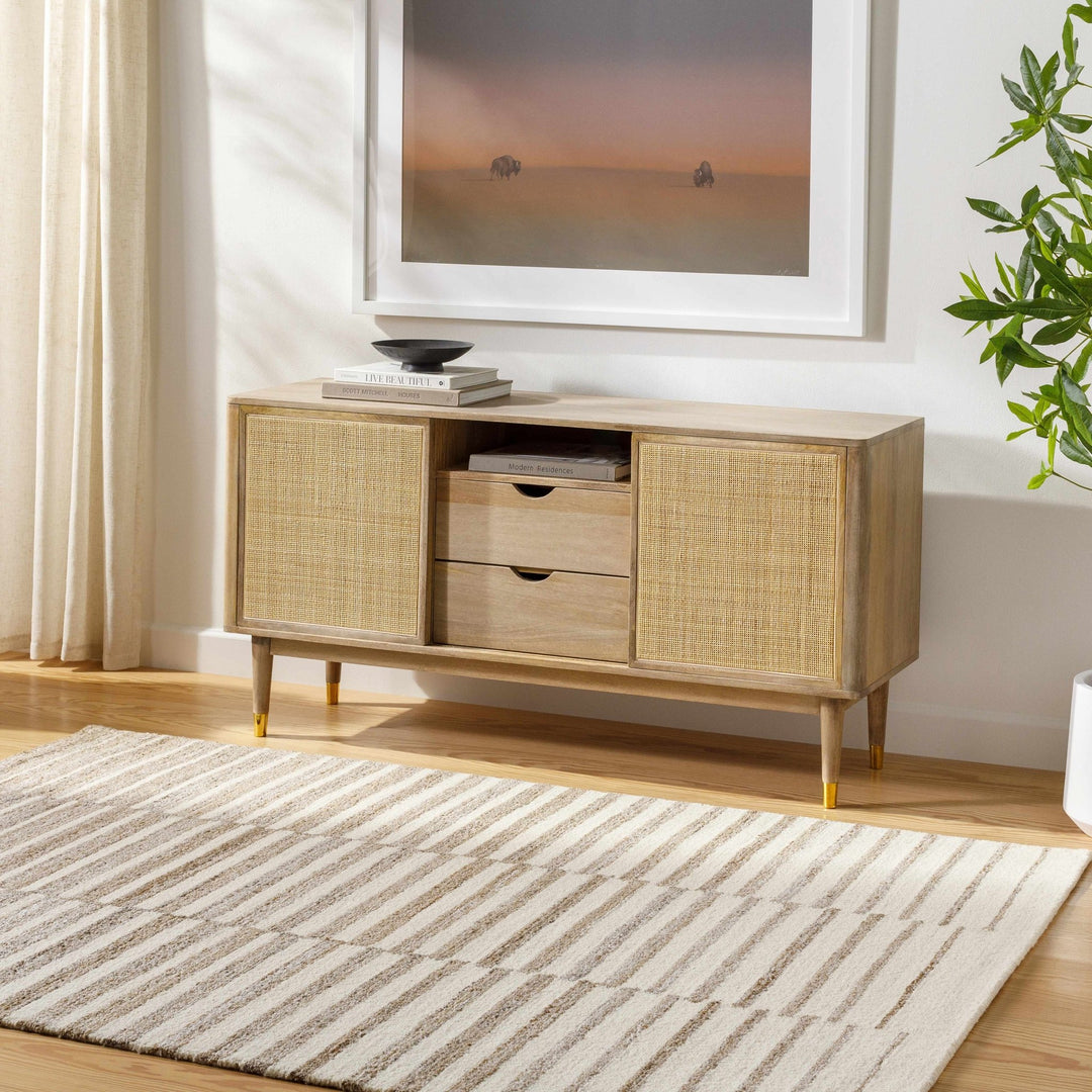 Gawel Modern Stripes Brown And Beige Area Rug - The Rug Decor