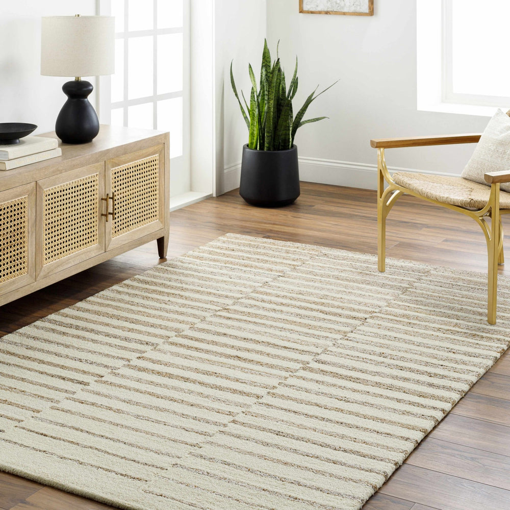 Gawel Modern Stripes Brown And Beige Area Rug - The Rug Decor