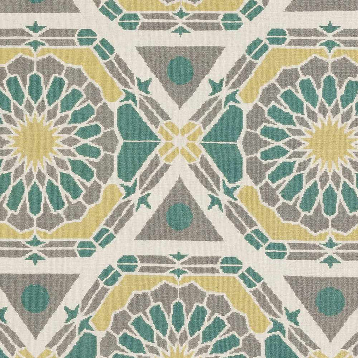 Gaysville Tribal Design Teal And Ivory Hand Knotted Wool Rug - The Rug Decor