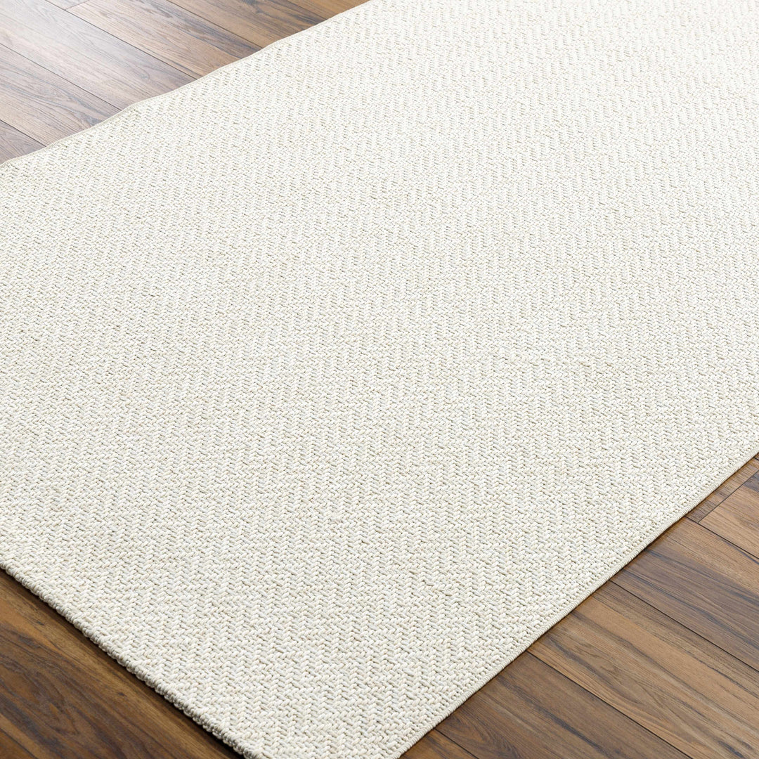 Ozzie Modern Solid Ivory Machine Woven Rug