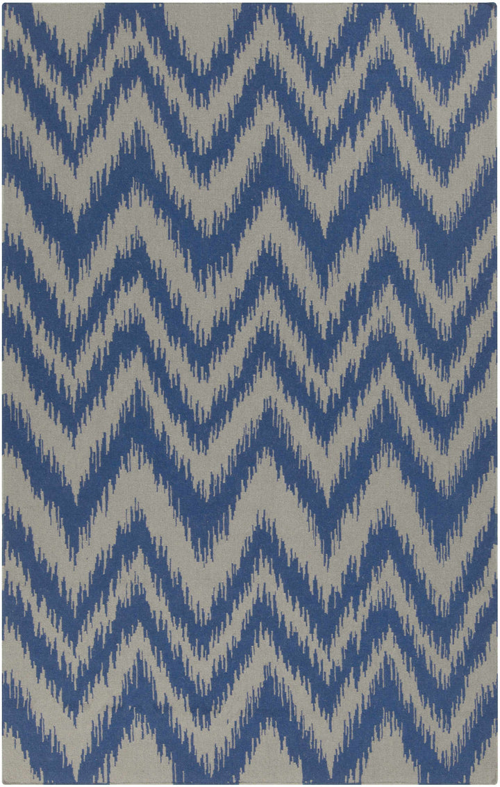 Goodson Contemporary Chevron Pattern Blue And Gray Area Rug