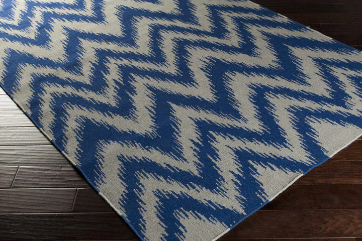 Goodson Contemporary Chevron Pattern Blue And Gray Area Rug