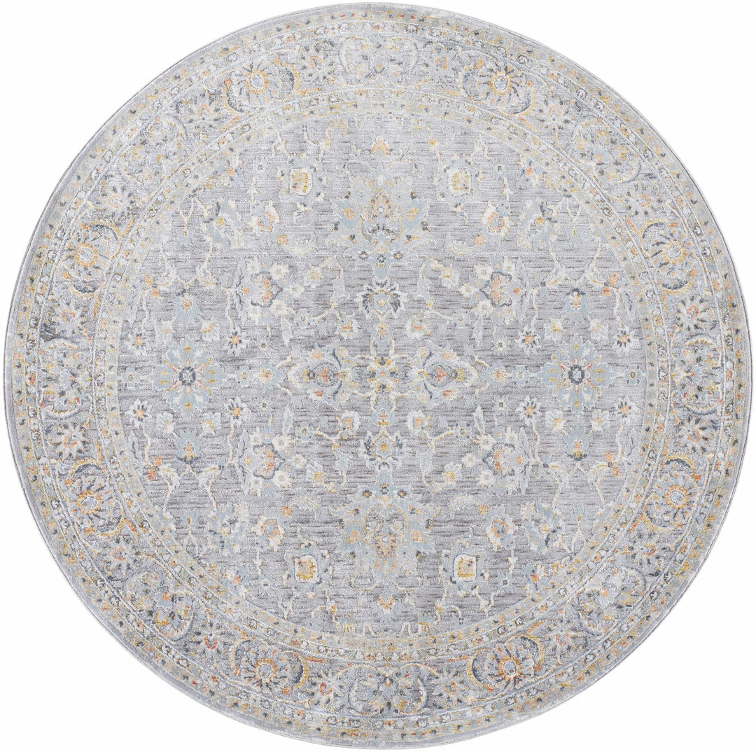 Gefen Traditional Oushak Design Gray And Blue Area Rug - The Rug Decor