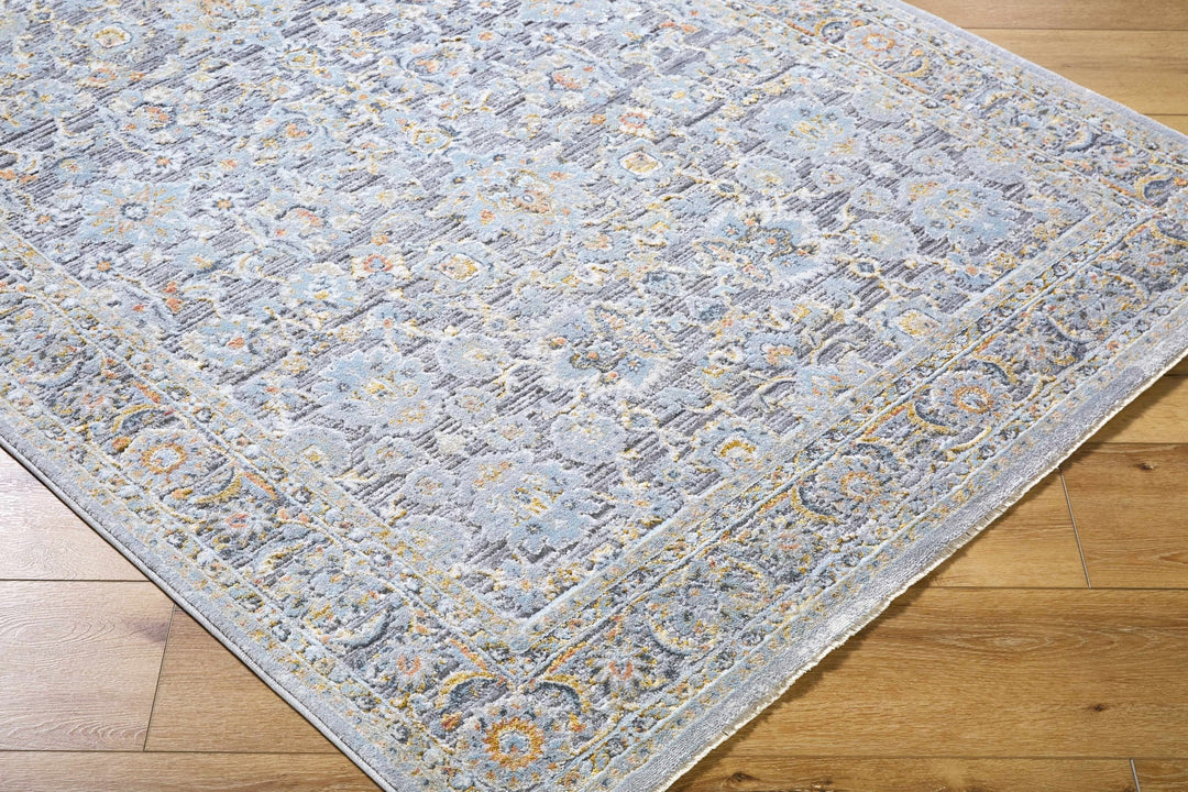 Gefen Traditional Oushak Design Gray And Blue Area Rug - The Rug Decor