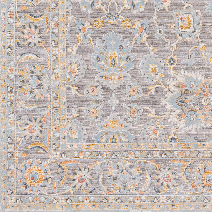 Gefen Traditional Oushak Design Gray And Blue Area Rug - The Rug Decor