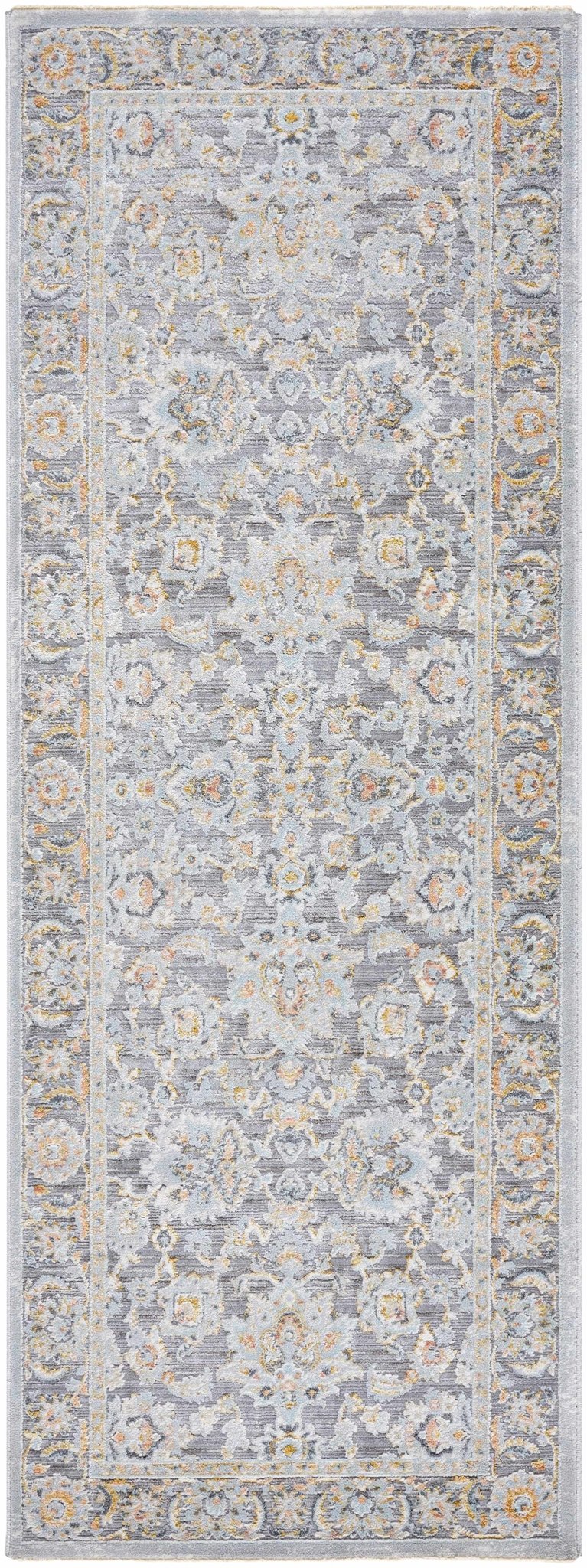 Gefen Traditional Oushak Design Gray And Blue Area Rug - The Rug Decor
