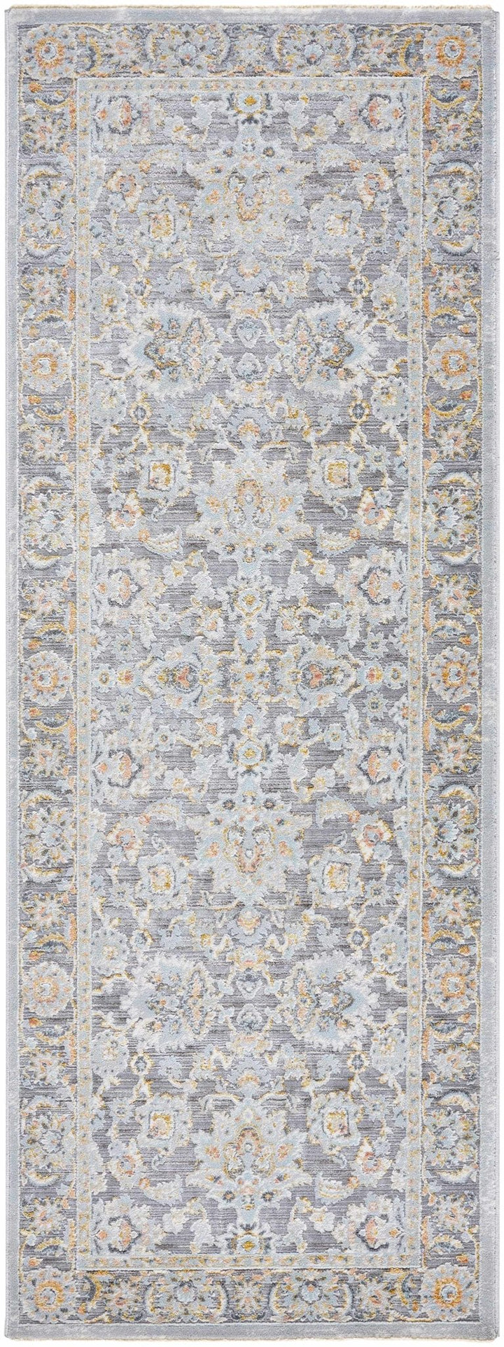 Gefen Traditional Oushak Design Gray And Blue Area Rug - The Rug Decor