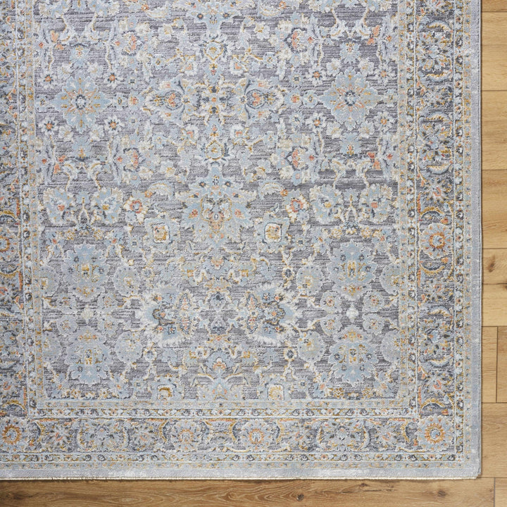 Gefen Traditional Oushak Design Gray And Blue Area Rug - The Rug Decor