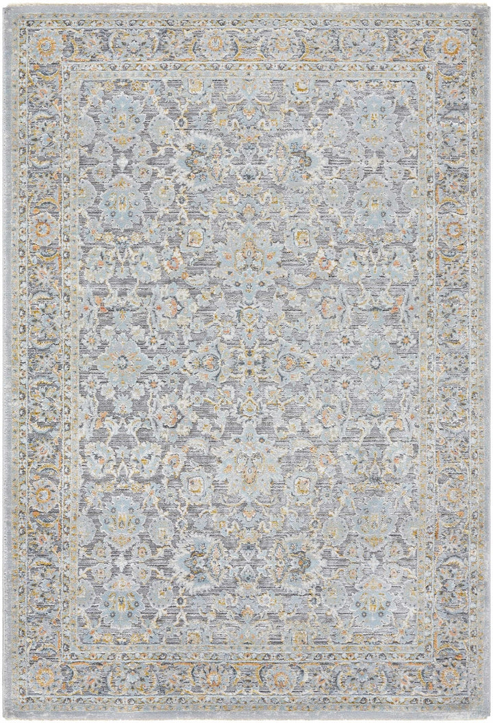 Gefen Traditional Oushak Design Gray And Blue Area Rug - The Rug Decor