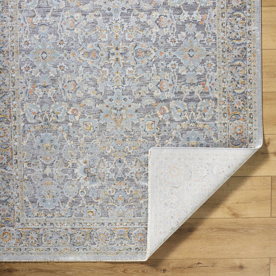 Gefen Traditional Oushak Design Gray And Blue Area Rug - The Rug Decor