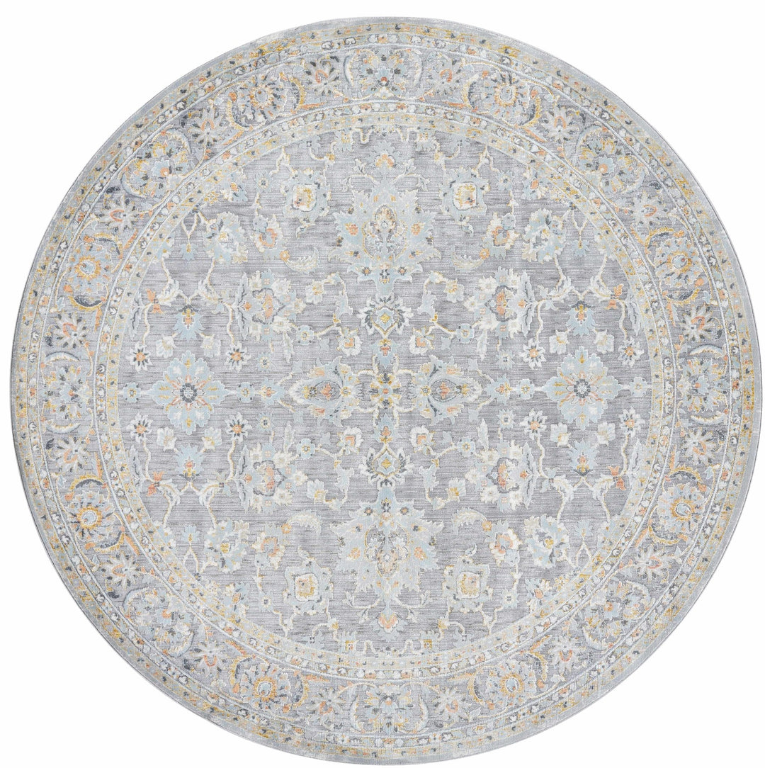 Gefen Traditional Oushak Design Gray And Blue Area Rug - The Rug Decor