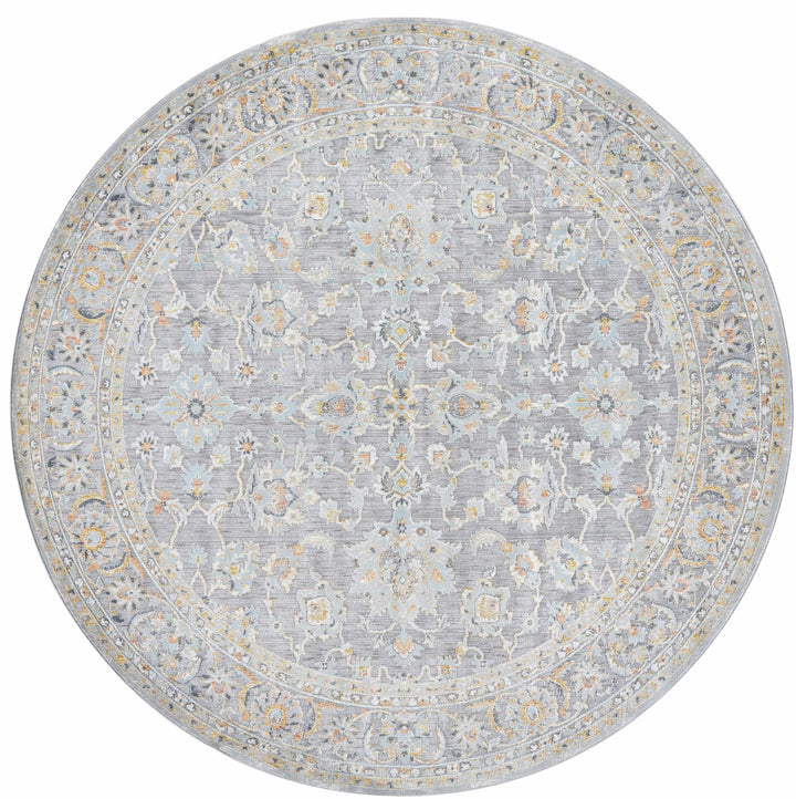 Gefen Traditional Oushak Design Gray And Blue Area Rug - The Rug Decor